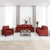 vidaXL Set di Divani 3 pz con Cuscini Rosso Vino in Similpelle