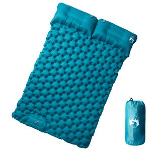 vidaXL Materasso da Campeggio Autogonfiabile con Cuscini 2 Persone Blu