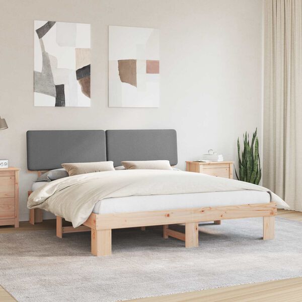 vidaXL Letto con Testiera Rivestita Grigio chiaro 180 x 200 cm