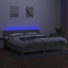 vidaXL Letto a Molle Materasso e LED Grigio Chiaro 200x200 cm Tessuto