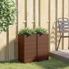 vidaXL Fioriere da Giardino 2 pz Marrone 30x30x60 cm in Polyrattan