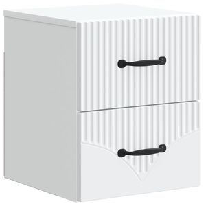 vidaXL Mobiletto da notte a muro con cassetto Bianco 34,5 x 33 x 40 cm