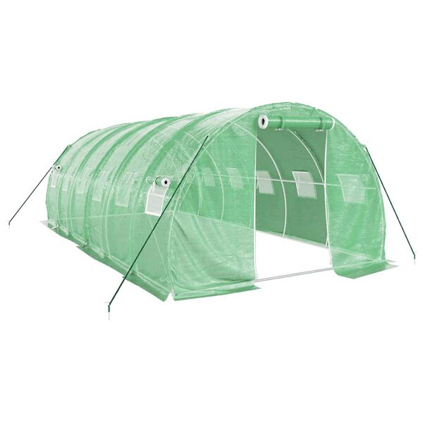 vidaXL Serra con Telaio in Acciaio Verde 18 m² 6x3x2 m