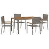 vidaXL Set da Pranzo per Giardino 5 pz Grigio polyrattan