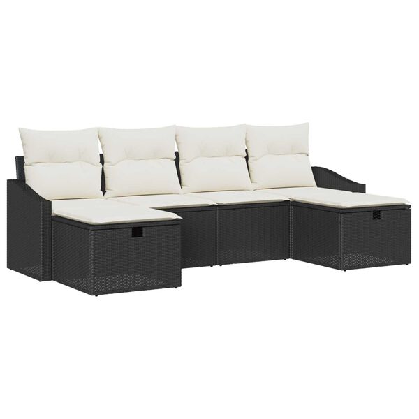 vidaXL Set di divani con cuscino 6 pcs polyrattan