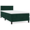 vidaXL Giroletto a Molle con Materasso Verde Scuro 100x200 cm Velluto