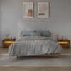 vidaXL Comodini 2 pz con Luci LED Rovere Fumo 60x35x40 cm