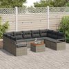 vidaXL Set Divano da Giardino 10 pcs Grigio polyrattan