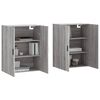 vidaXL Mobili a Parete 2 pz Grigio Sonoma 69,5x34x90 cm
