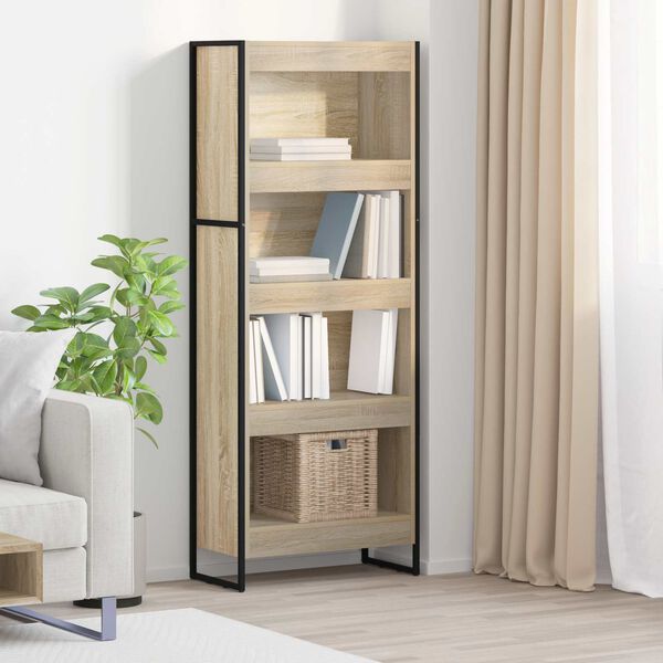 vidaXL Armadio per Libri Sonoma 80 x 30 x 155 cm Legno multistrato