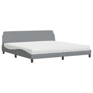 vidaXL Letto con Materasso Dover Grigio Chiaro 200x200 cm in Tessuto
