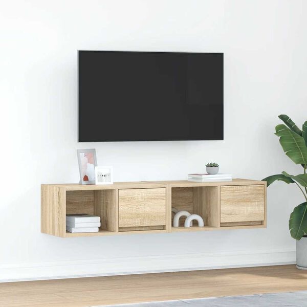 vidaXL Mobili TV 2 pz Rovere Sonoma 60x31x25,5 cm in Legno Multistrato