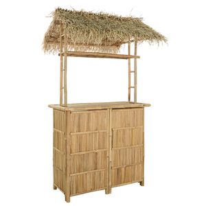 vidaXL Tavolo da bar da esterno Naturale 115 x 95 x 215 cm Bamb&ugrave;
