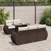 vidaXL Set Divano da Giardino 6 pz con Cuscini Marrone in Polyrattan