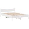 vidaXL Giroletto con Cassetti Bianco 135x190 cm Legno Massello di Pino
