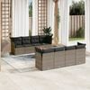 vidaXL Set Divano da Giardino 9 pz con Cuscini Grigio in Polyrattan