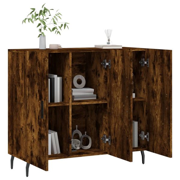 vidaXL Credenza Rovere Fumo 90x34x80 cm in Legno Multistrato