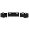 vidaXL Set Divani a 3 e a 2 Posti e Poltrona in Similpelle Nero