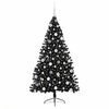 vidaXL Albero di Natale artificiale con luci integrate Nero 180 cm PVC