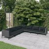 vidaXL Set Divani da Giardino 7 pz con Cuscini Polyrattan Grigio Scuro