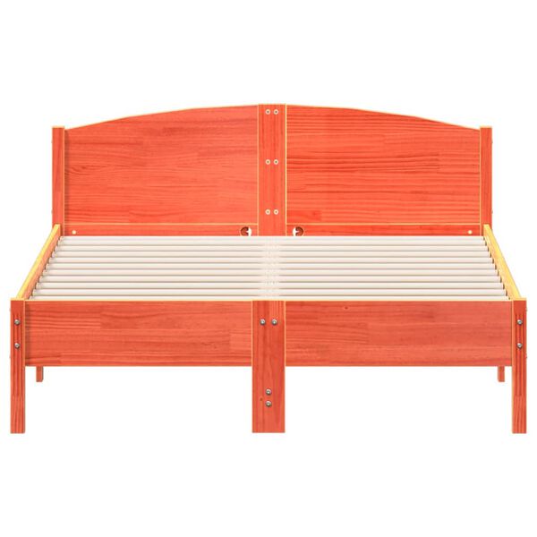 vidaXL Letto senza Materasso Marrone Cera 135x190 cm in Legno di Pino