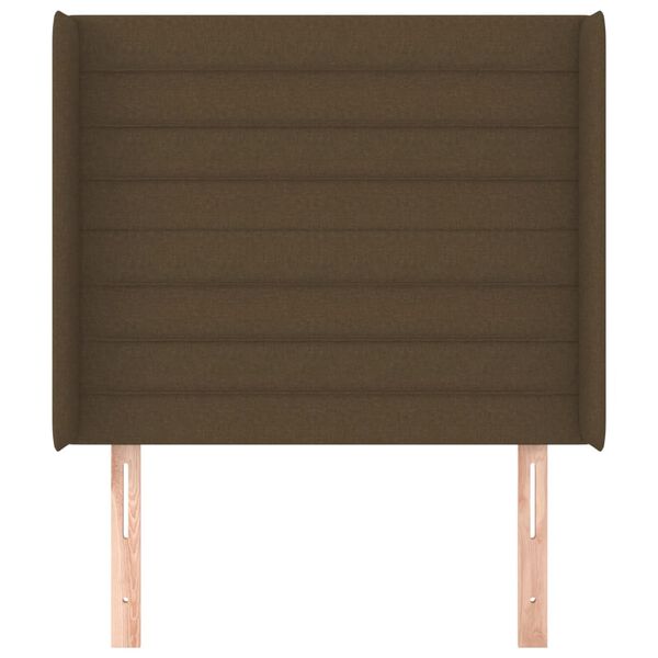 vidaXL Testiera ad Orecchio Marrone Scuro 93x16x118/128 cm in Tessuto