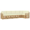 vidaXL Set di divani da esterno 6 pz Bianco e Crema Poliestere