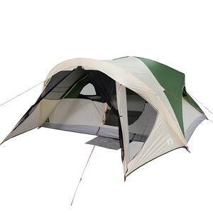 vidaXL Tenda Familiare Cabina per 6 Persone Verde Impermeabile