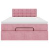 vidaXL Pouf Letto con Materasso e LED Rosa 120x190cm in Velluto