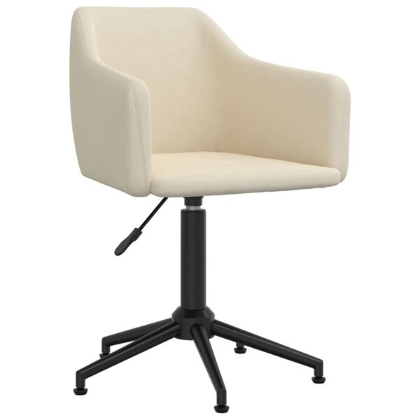 vidaXL Sedia da Pranzo Girevole Crema in Velluto