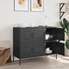 vidaXL Credenza Nera 100,5x39x79 cm in Acciaio