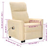 vidaXL Poltrona Alzapersona Massaggiante Crema in Tessuto