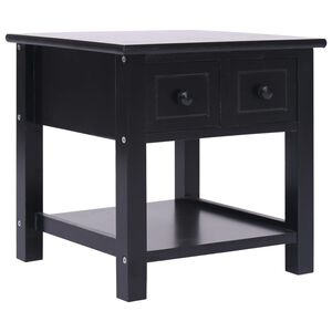 vidaXL Tavolino Laterale Nero 40x40x40 cm in Legno di Paulownia