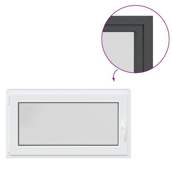 vidaXL Finestra Seminterrato RISOR 110x60 cm Anta Ribalta DIN Sinistra