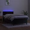 vidaXL Letto a Molle con Materasso e LED Nero 90x200 cm in Velluto