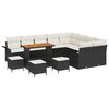 vidaXL Set Divano da Giardino con cuscino 13 pcs Nero e Crema