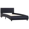 vidaXL Giroletto con LED senza Materasso Nero in Similpelle 90x200 cm