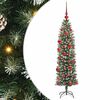 vidaXL Albero di Natale Artificiale Sottile Verde e Bianco 150 cm