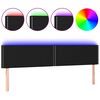 vidaXL Testiera a LED Nera 160x5x78/88 cm in Tessuto