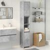 vidaXL Mobile da Bagno Grigio Cemento 30x30x183,5 cm Legno Multistrato