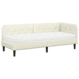 vidaXL Cornice del letto ad angolo Crema 80 x 200 cm Velluto
