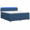 vidaXL Letto con Box Spring, Materasso e LED Blu 200 x 200 cm Tessuto