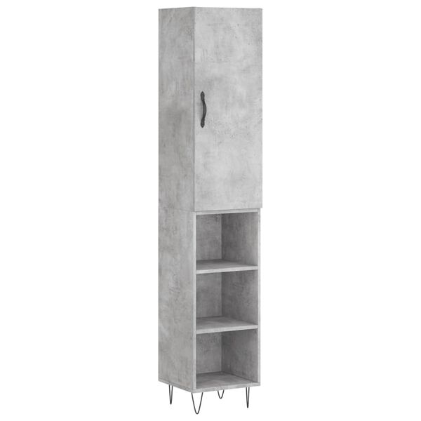 vidaXL Credenza Grigio Cemento 34,5x34x180 cm in Legno Multistrato
