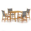 vidaXL Set Mobili da Pranzo per Giardino 5 pz Legno Massello di Acacia