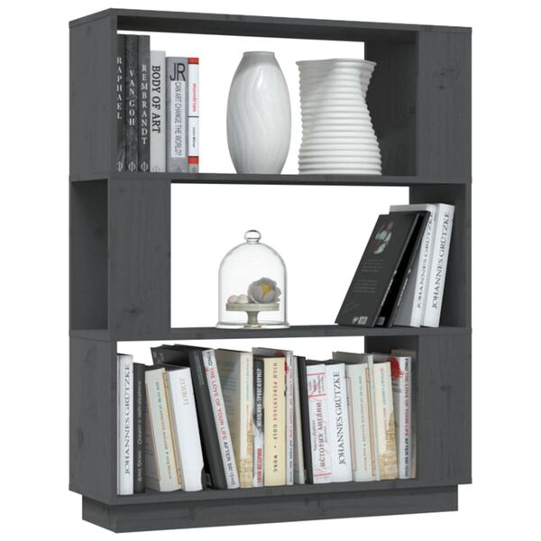 vidaXL Libreria/Divisorio Grigio 80x25x101 cm Legno Massello di Pino