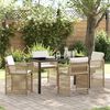 vidaXL Set da Pranzo per Giardino 5 pcs Beige polyrattan