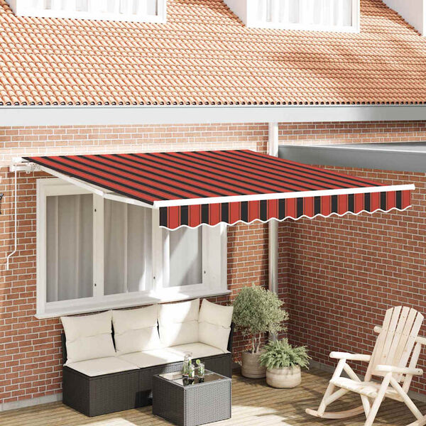 vidaXL Tenda Retrattile Arancione e Marrone 300 x 250 cm
