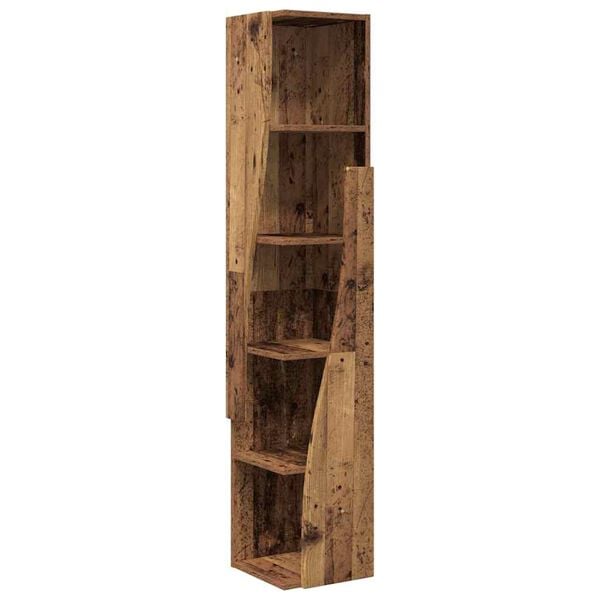 vidaXL Mobile angolare Legno vecchio 27,5x27x140cm Legno multistrato