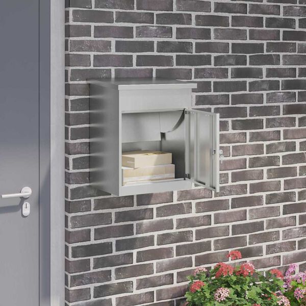 vidaXL Cassetta per pacchi Nero 47.5 x 38 x 59 cm Acciaio zincato