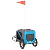 vidaXL Rimorchio da Bici per Animali Blu e Grigio Oxford e Ferro